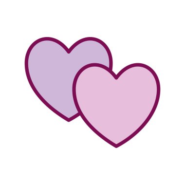 Kalp çizgisi ve biçim ikonu vektör tasarımı