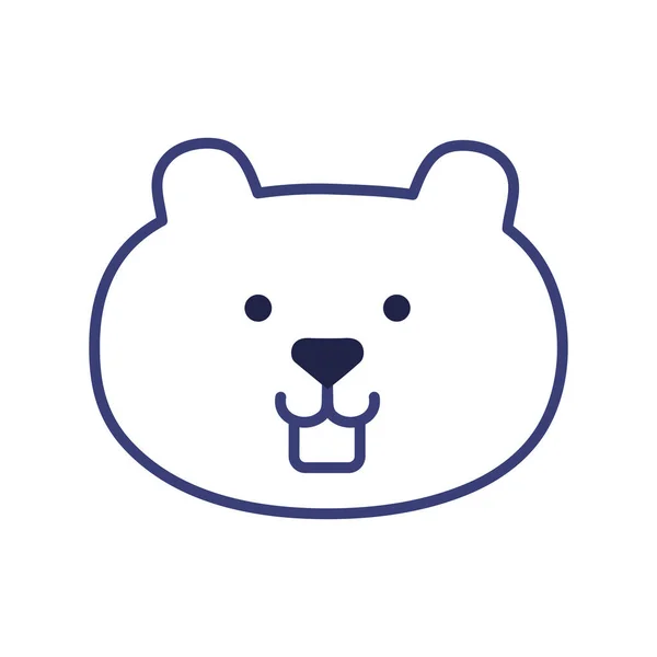 Cute beaver cartoon line style icon vector design — 图库矢量图片