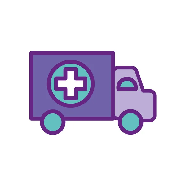 Isolated ambulance line and fill style icon vector design — Stockvektor