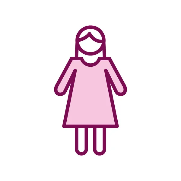 Linha avatar mulher isolada e design de vetor ícone de estilo de preenchimento — Vetor de Stock