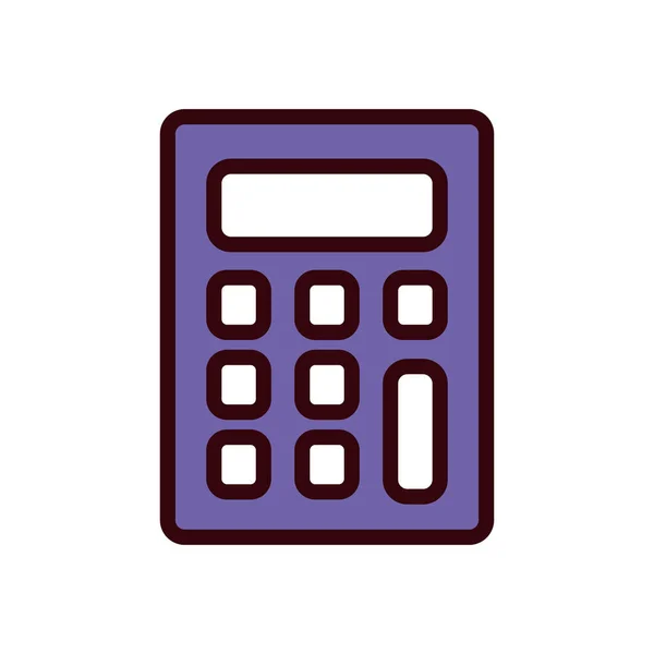 Isolated calculator line and fill style icon vector design — Stock Vector