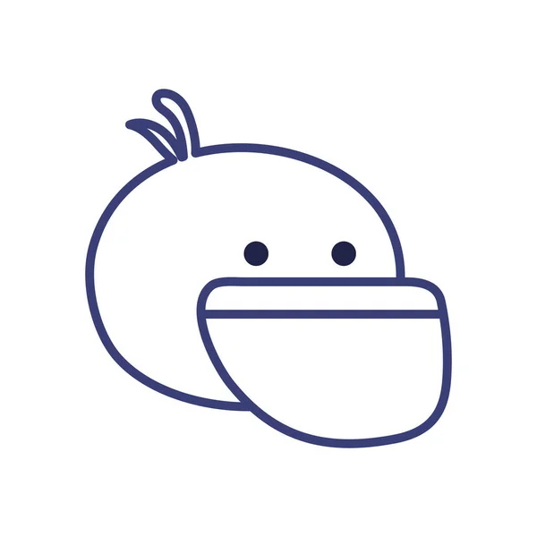 Cute pelican, cartoon line style icon vector design — Stockový vektor