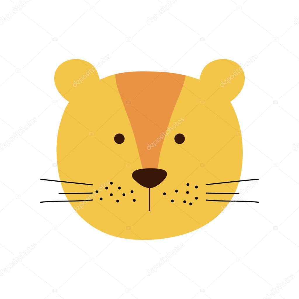 Cute lioness cartoon flat style icon vector design