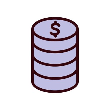 İzole bozuk para satırı ve biçim ikonu vektör tasarımını doldur