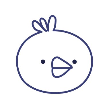 Cute chick cartoon line style icon vector design
