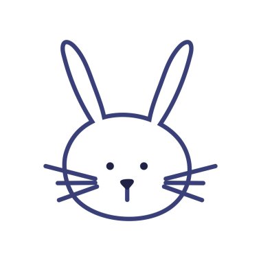 Sevimli tavşan çizgi çizgi çizgi çizimi ikon vektör tasarımı