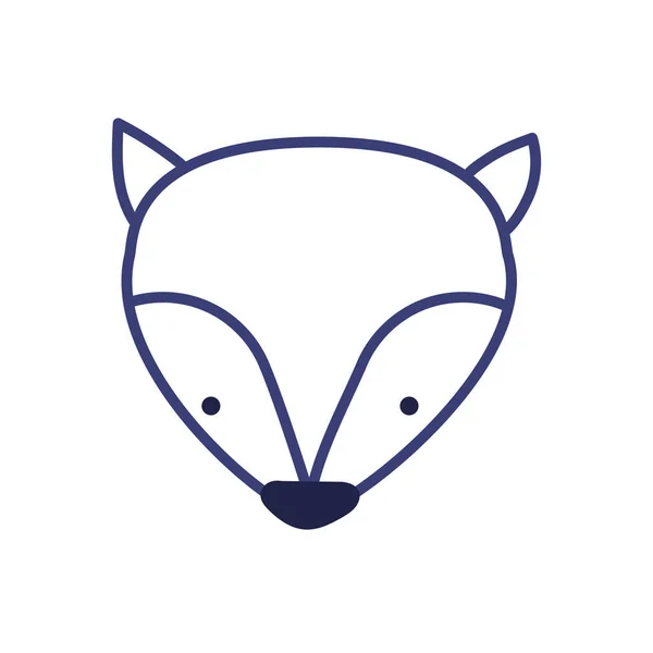 Desenho bonito do vetor do ícone do estilo da linha do desenho animado da raposa — Vetor de Stock