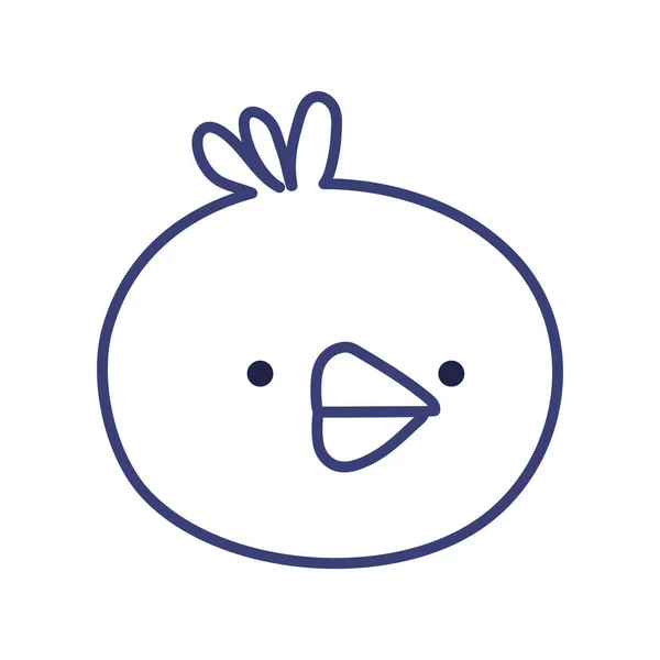 Cute chick cartoon line style icon vector design — Stockový vektor