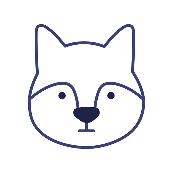 Cute wolf cartoon line style icon vector design — 图库矢量图片
