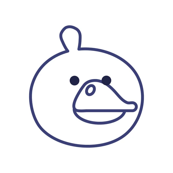 Cute duck cartoon line style icon vector design — Stockový vektor