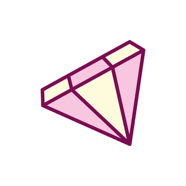 Linha de diamante isolado e design de vetor ícone de estilo de preenchimento —  Vetores de Stock
