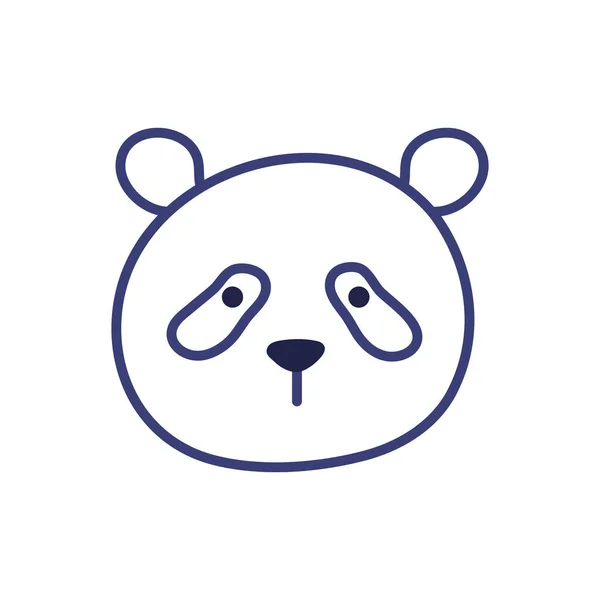 Cute panda cartoon line style icon vector design — Stok Vektör
