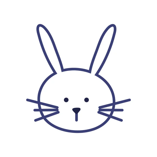 Cute królik kreskówka linia styl ikona wektor projektu — Wektor stockowy