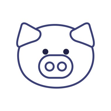 Tatlı domuz çizgi çizgi çizgi çizgi çizgi çizimi biçim vektör tasarımı