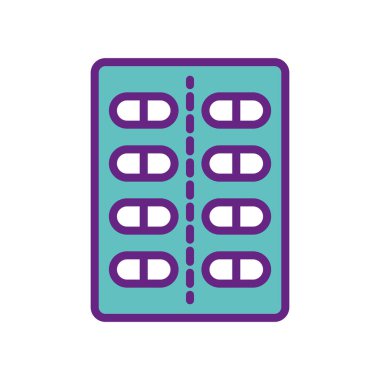 Ayrı haplar satırı ve biçim ikonu vektör tasarımını doldur