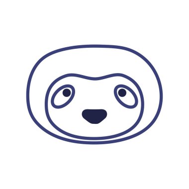 Şirin tembel hayvan çizgi çizgi çizgi çizimi biçim vektör tasarımı