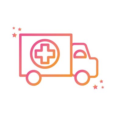 Ayrı ambülans gradyan biçim ikon vektör tasarımı