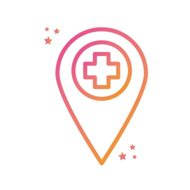 İzole çapraz işaret gradyanı biçim vektör tasarımı