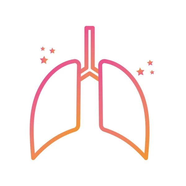 Isolated lungs gradient style icon vector design — Stock Vector