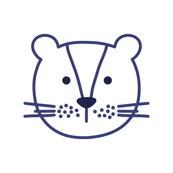 Cute lioness cartoon line style icon vector design — 스톡 벡터