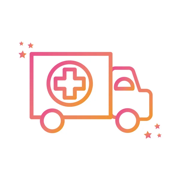 Isolato ambulanza gradiente stile icona vettoriale design — Vettoriale Stock