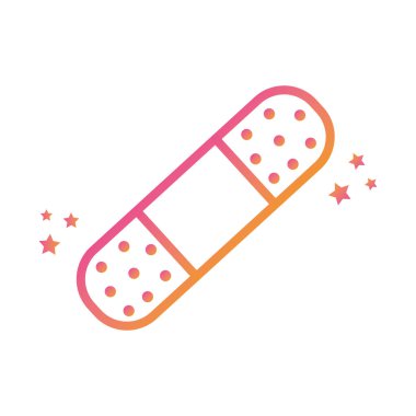 İzole edilmiş yapışkan bandaj gradyan biçim ikon vektör tasarımı