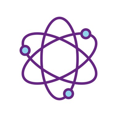 İzole edilmiş kimya atom çizgisi ve biçim ikonu vektör tasarımı