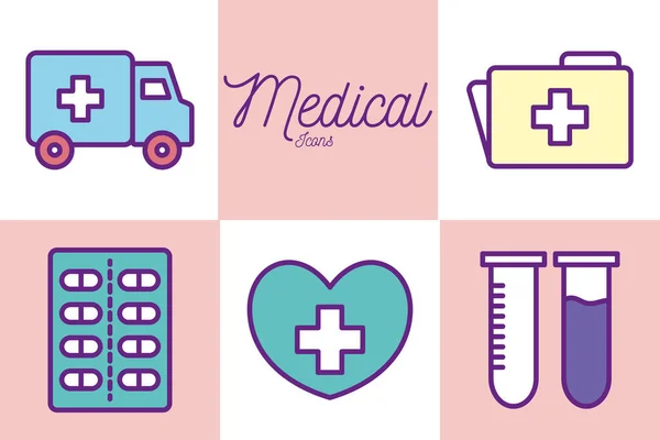 Línea médica y diseño de vectores icono de estilo de relleno — Archivo Imágenes Vectoriales