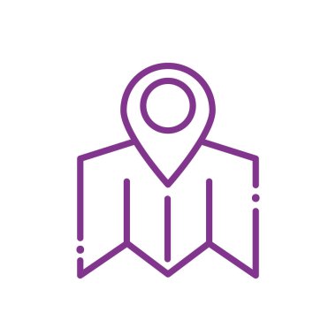 Harita çizgisi biçim vektör tasarımı ile izole edilmiş GPS işareti