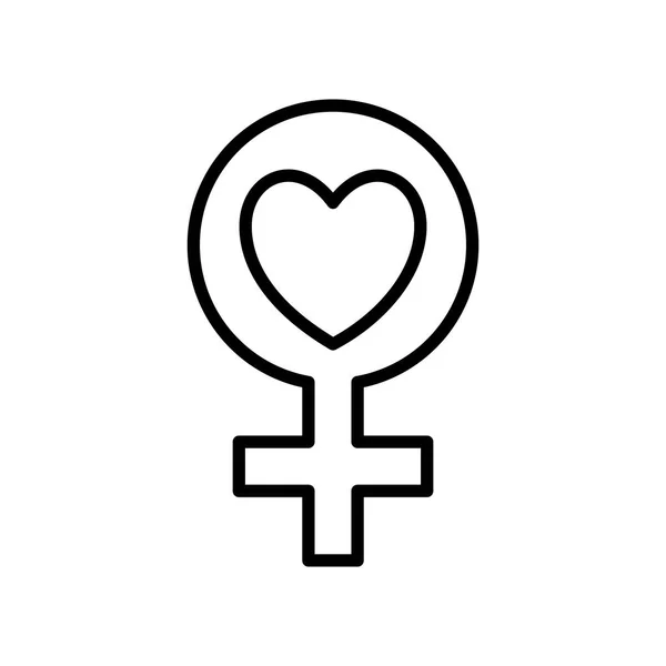 Desain vektor ikon baris gender yang terisolasi - Stok Vektor