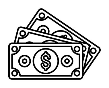 İzole para faturaları vektör tasarımı