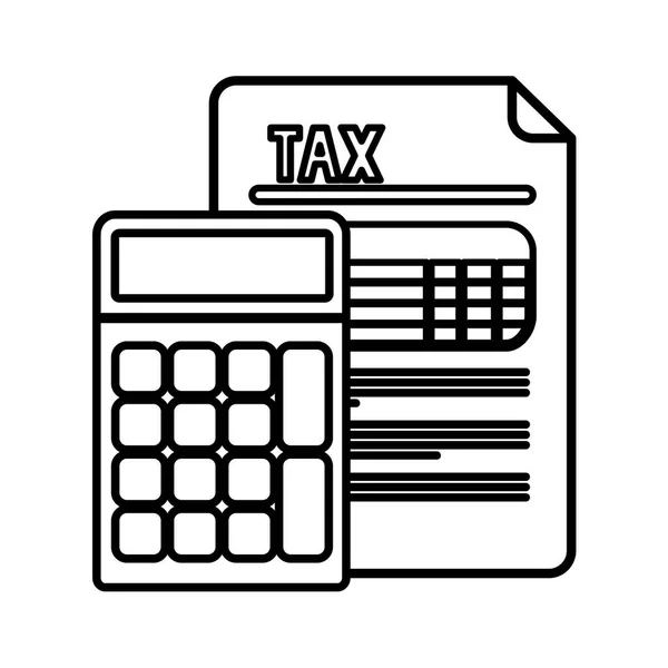 Isolated tax document and calculator vector design — Stockový vektor
