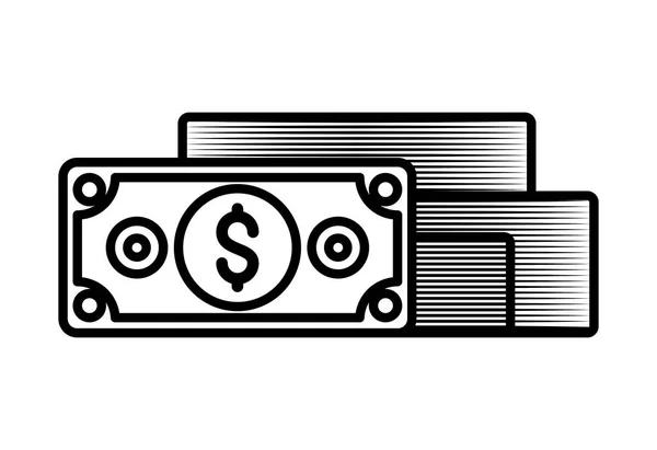 Conception vectorielle de billets d'argent isolés — Image vectorielle