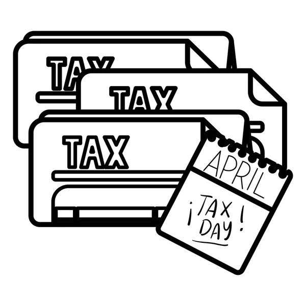 Tax day calendar and documents vector design — ストックベクタ
