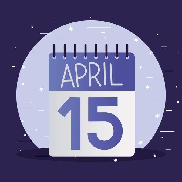 Tax day calendar and stars vector design — Stok Vektör