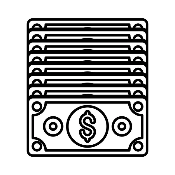 İzole para faturaları vektör tasarımı — Stok Vektör