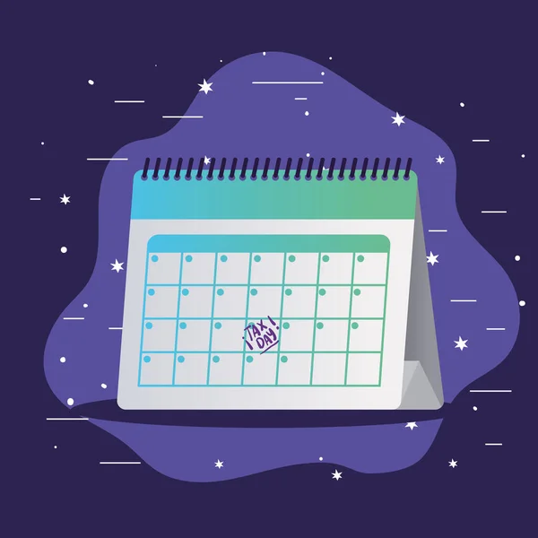 Tax day calendar and stars vector design — Stockvector