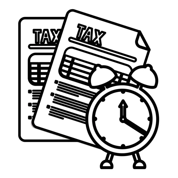 Isolated tax documents and clock vector design — Διανυσματικό Αρχείο