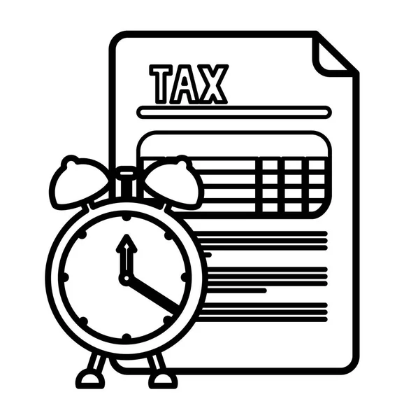 Isolated tax document and clock vector design — ストックベクタ