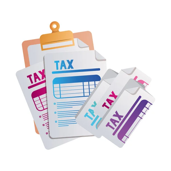 Isolated tax documents vector design — Διανυσματικό Αρχείο