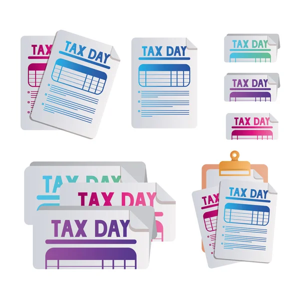 Isolated tax documents vector design — Stok Vektör