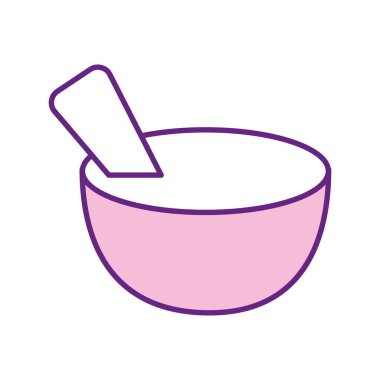 Meksika Guacamole Bowl tarzı ikon vektör tasarımı