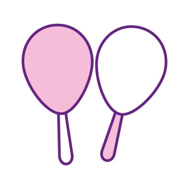 İzole edilmiş maracas aracı satır biçimi vektör tasarımı