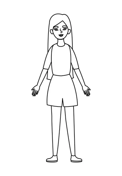 Avatar isolé femme conception vectorielle — Image vectorielle