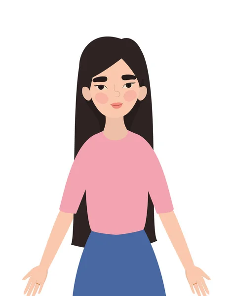 Geïsoleerde avatar vrouw vector ontwerp — Stockvector