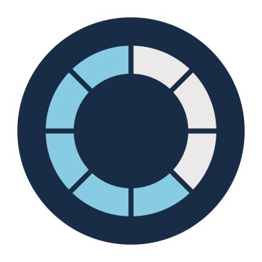 çizgili daire blok biçim ikon vektör tasarımı