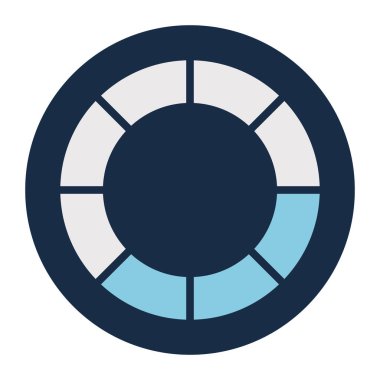 çizgili daire blok biçim ikon vektör tasarımı