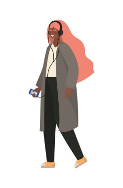 Akıllı telefon vektör tasarımlı kız