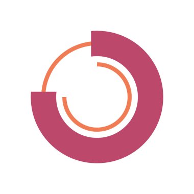 çizgili daire düz biçim ikon vektör tasarımı