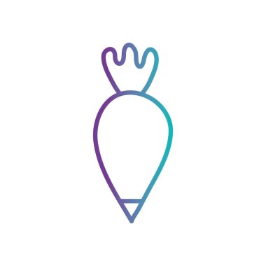 İzole edilmiş pasta poşeti gradyan biçim ikon vektör tasarımı